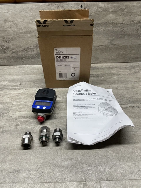 Graco 24H293 SDI15 Electronic DEF Meter Kit W/ Fittings, 24G738 , New Read Descr