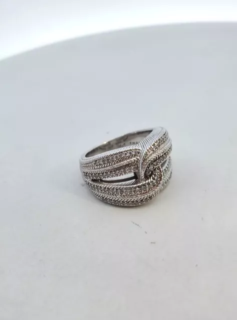STERLING SILVER JUDITH Ripka Multi Pave CZ Tapered Band Ring Size 7.25 ...