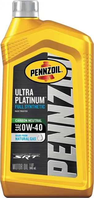 Pennzoil Ultra Platinum Full Synthetic 0W-40 Motor Oil (1 Quart, Case Of 6) SRT