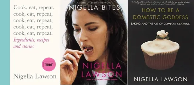Nigella Lawson How To Be A Domestic Goddess Bites Cook Eat Repeat Lot Set Bundle