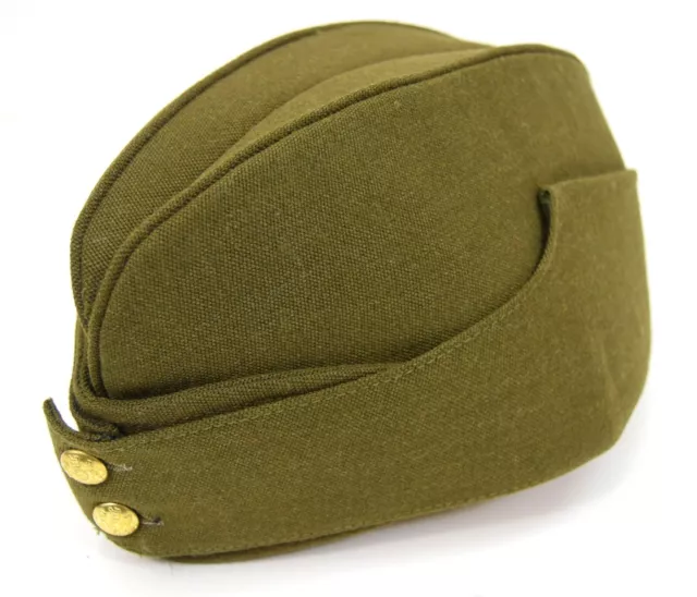 British Army Side Cap 1940's WW2 Forage Chip Hat Uniform Khaki Green Kings Crown