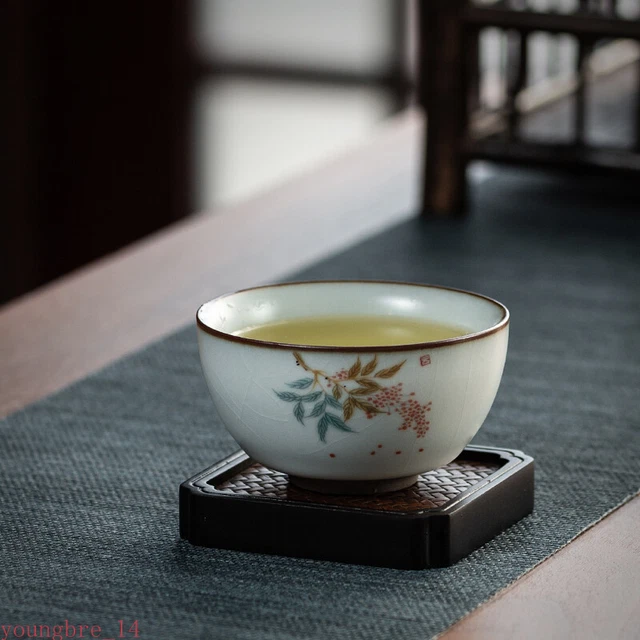 Ru Kiln Tea Cup Vintage Kung Fu Tea Cup Tasting Cup Ru Porcelain Single Cup
