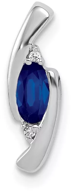 14K White Gold .01ctw Diamond & .33ct Sapphire Pendant