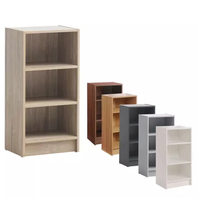 Narrow Small Bookcase Storage Shelf Unit Wood Bookshelf Display 6 Colours