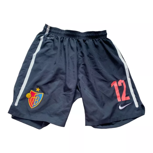 FC Basel Black Soccer Football Number 12 Nike Shorts Size S