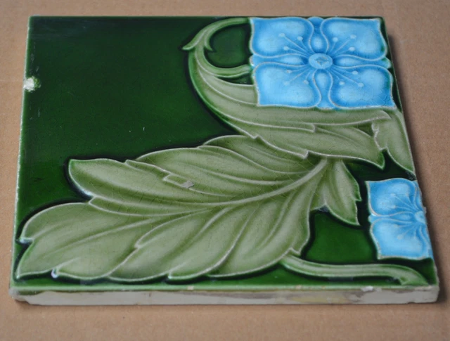 Alfred Meakin - Antique Art Nouveau Majolica Tile C1900 3