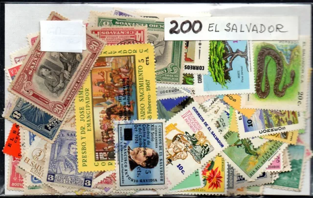 El Salvador 200 Sellos Diferentes Usados