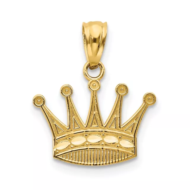 Real 10kt Yellow Gold Crown Pendant