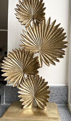 Next Rustic Gold Palm Leaf Sculpture Metal Art Home Decor Ornament Party Gift