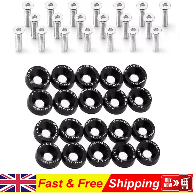 Jdm Fender Washers 40-Piece JDM Billet Aluminum Washer Kit - Blue, For Fender & Engine Bay Dress Up JDM Billet Aluminum Washers - Foto 5