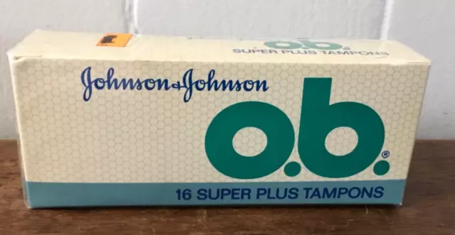 Vtg NOS J&J o.b. Johnson & Johnson Tampons Unopened Box Advertising Display Prop