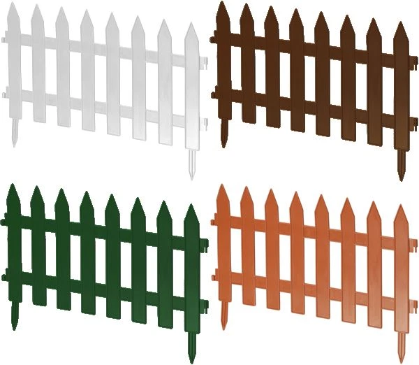Recinto per Giardino Staccionata 3,20m X 0,27m Terracotta, Braun, Bianco, Verde