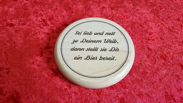 Trinkglasdeckel mit verschiedenen Sprüchen Holz Bierglasdeckel Wespenschutz