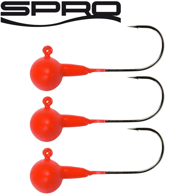 Spro Football Gripper Jig 90 rot - 3 Jighaken Gamakatsu, Jigköpfe, Bleiköpfe