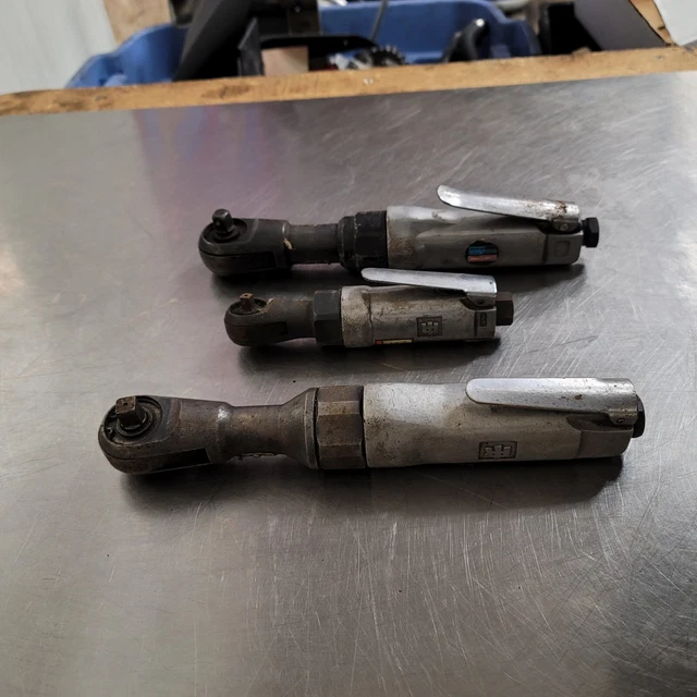 Set Of 3 Air Ratchet Drivers 1 Craftsman 3/8", 2 Ingersoll-Rand 1/4" & 3/8" 3