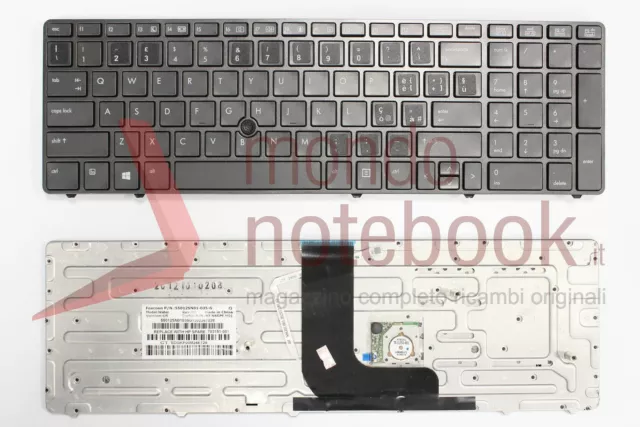 Tastiera Notebook HP Elitebook 8560W 8570W con Trackpoint (Nera) con ADESIVI LAY