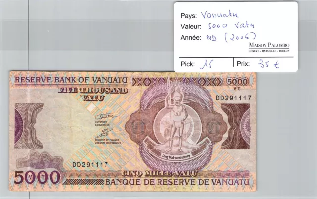 Geldschein Vanuatu - 500 Vatu ND (2006) - Pick 15 - N°DD261117