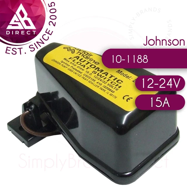 Johnson AS888 Automatic Bilge Pump Float Switch│12-24V DC│15A│10-1188│For Marine