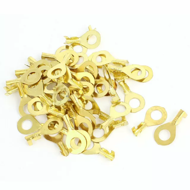 17Amp AWG9-3 Wire M6 Stud Copper Tongue Non-insulated Ring Terminals 50 Pcs #