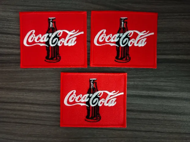 3 pcs CoCA CoLA Coke Soda Patch Embroidered Iron or Sew on Shirt Jacket bag#001