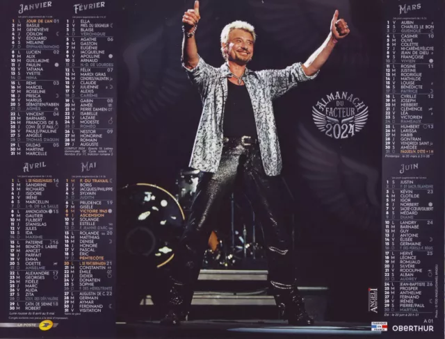 CALENDRIER NEUF DE La Poste 2024 JOHNNY HALLYDAY EUR 10,00 - PicClick FR