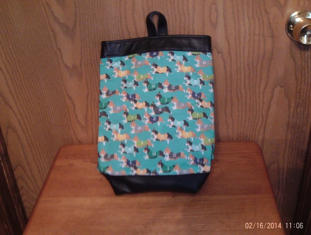 Handcrafted Car Litter Bag W/ Pembroke Welsh Corgis Racing Theme