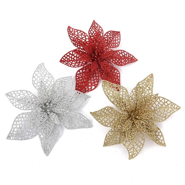 Flores artificiales flor de Navidad flores falsas flor de pascua flor artificial