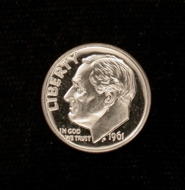 1961 10c HIGH GRADE CAMEO PROOF !!!!! ATTRACTIVE 2-SIDED FROST !!!!!