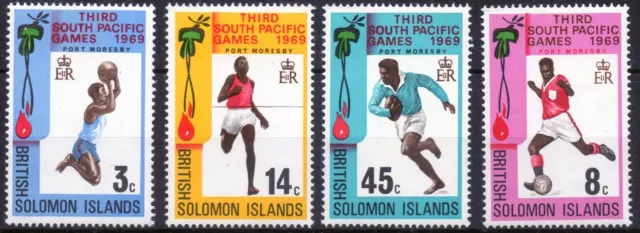 British Solomon Islands 1969 QEII 3rd South Pacific Games set of 4 VLMM