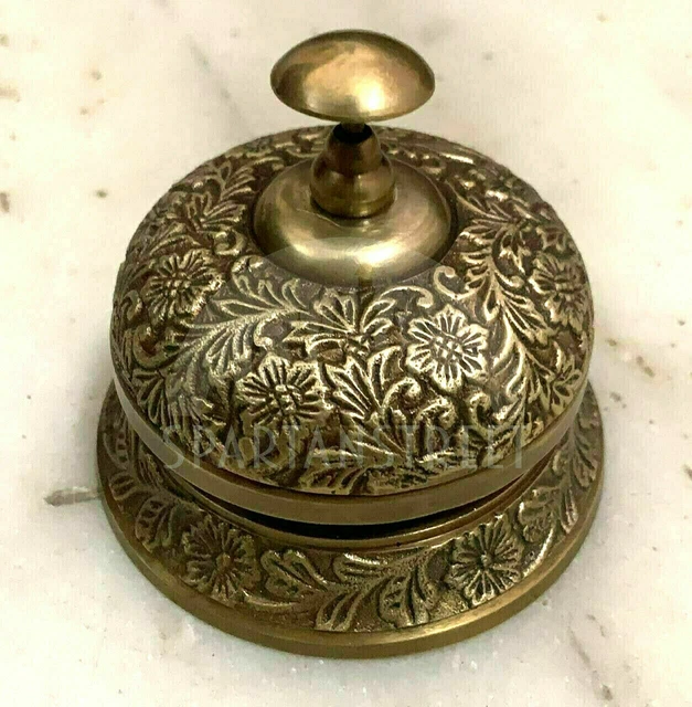 VINTAGE BRASS SERVICE Bell Counter Call Office Top /Hotel Table