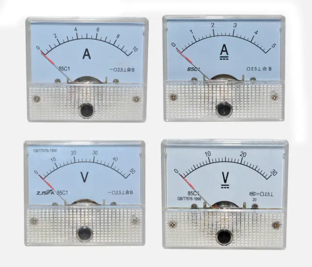 85C1 GB/T7676-98 DC 0-30V/50V 0-5/10A Analog Panel AMP Meter Voltmeter Messgerät
