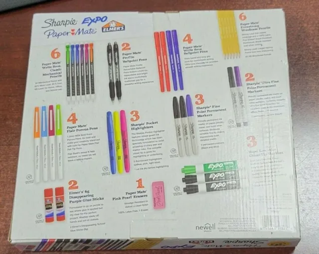 School office supplies set Sharpie Paper Mate Elmers Expo