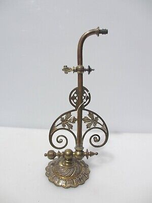 Victorian Brass Gas Wall Light Sconce Lamp Antique Old Gilt Georgian Rococo Leaf 2