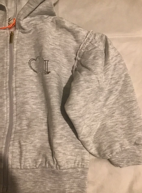 River island mini girls aged 2-3 years grey marl heart print sweat top set BNWT 4