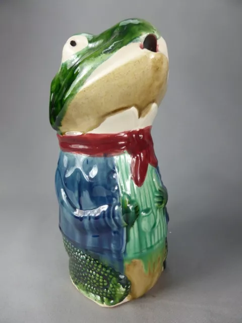 Tres Beau Pichet Grenouille Cruche Ceramique Barbotine Jug Frog Ceramic 962