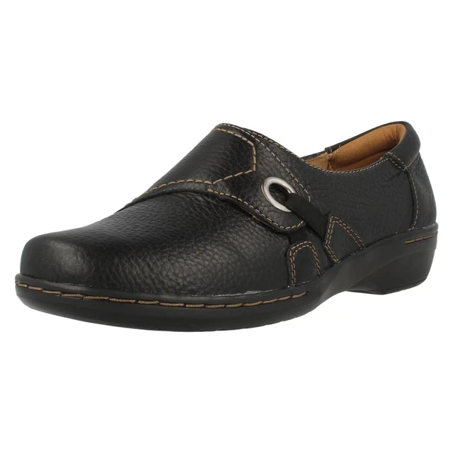CLARKS EVIANNA BOA Ladies Black Tumbled Leather Slip On
