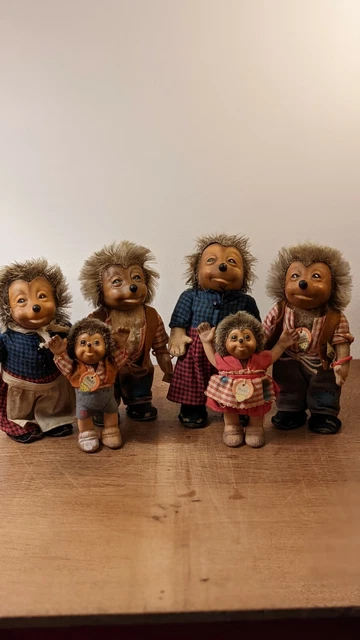 Steiff   LA FAMILLE HÉRISSON steiff  MECKY ET MACKY ET MUCKY JOUETS ANCIENS