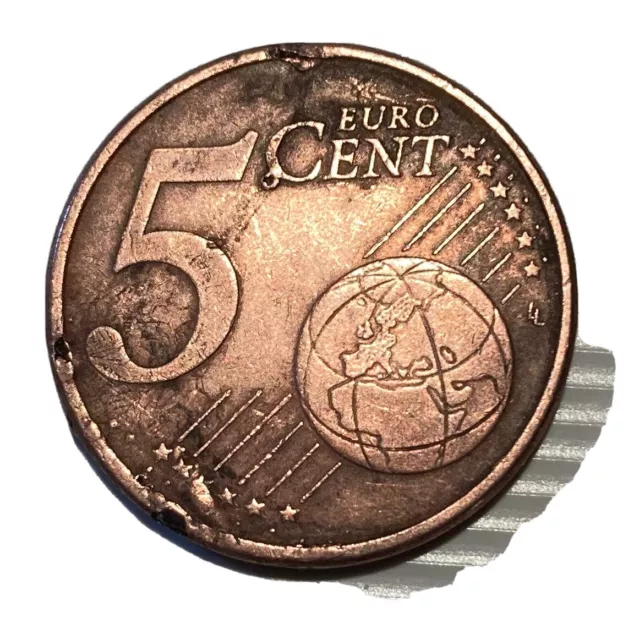 Pièce Cinq Centimes D’euro Fautée Rare 2013