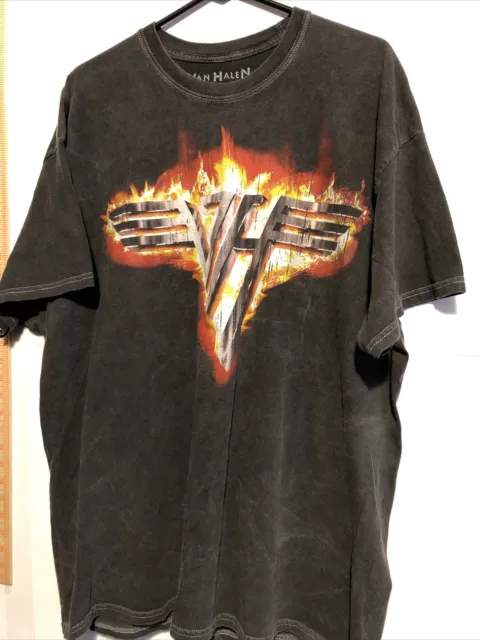 Urban Outfitters Van Halen FLAME Black S/M T-Shirt 100% Cotton Rare 24x 31 Long