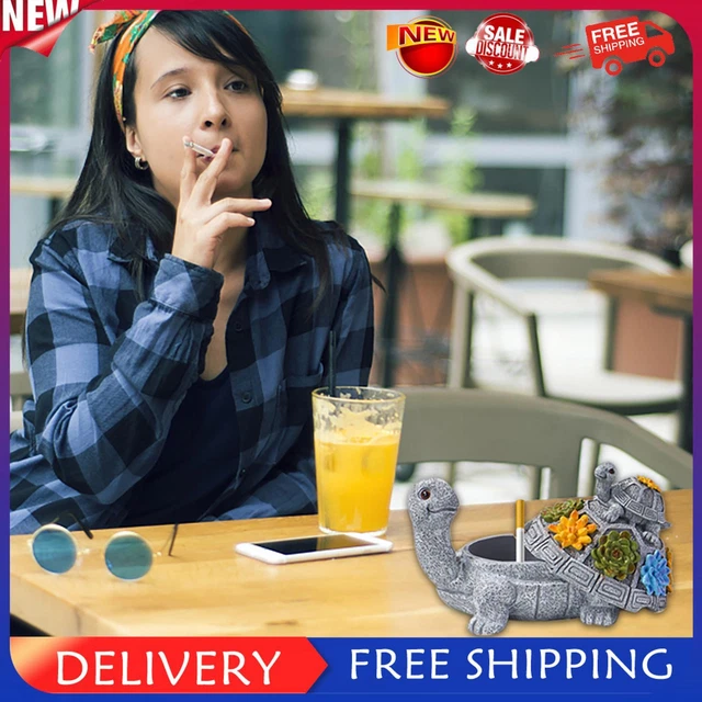 Resin Cigarettes Ash Tray Waterproof Turtle-shaped Handmade Ornaments for Office