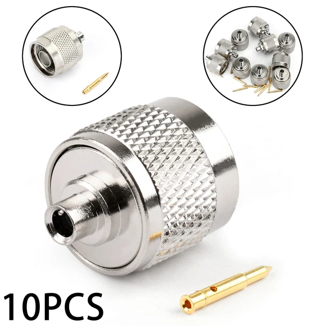 10Pcs N Solder Plug Male RF Connettore Solder per Semi-rigid.141" RG402 Dritto