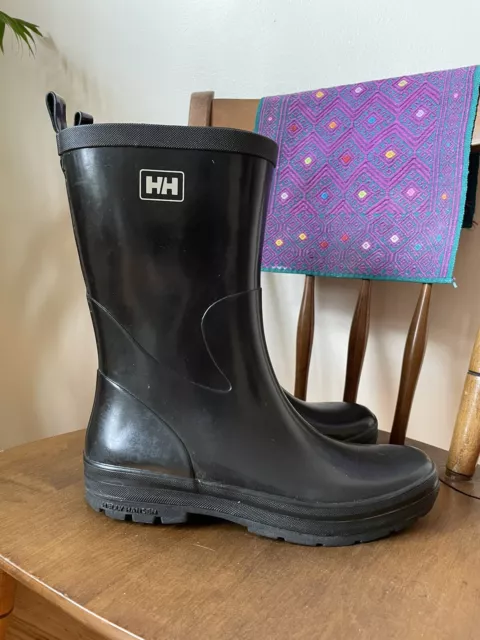 NIB HH Helly Hansen Midsund 2 Rain Boots in Black / Natural Women's Size 5  M