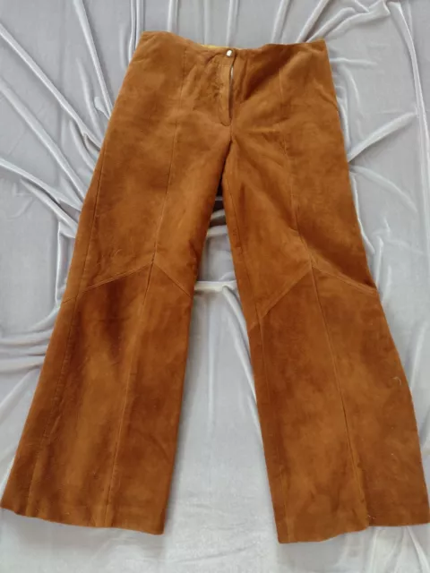 Buttery soft Vintage 60s 70s Brown Suede Pants Hippy