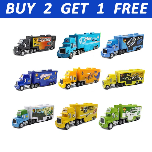 DISNEY PIXAR CARS Container Hauler Truck Toys Mack Lightning McQueen