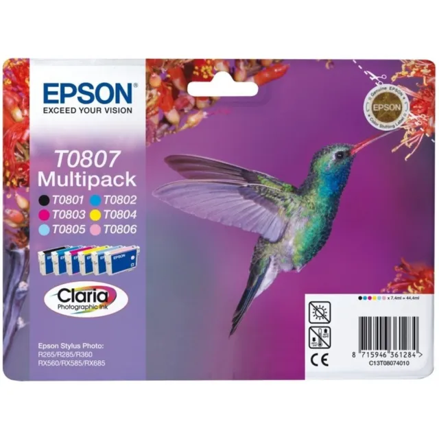 Cartuccia Epson T080 Colibri' Originale - Multipack Colori