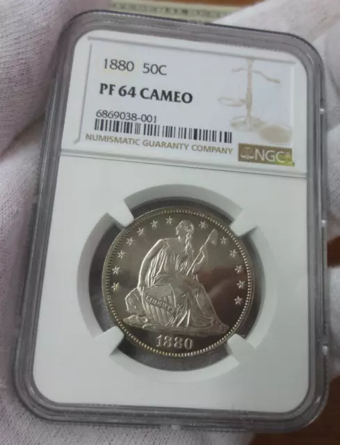 1880 Proof Seated Liberty Half Dollar NGC PF64 CAMEO (NICE COIN)