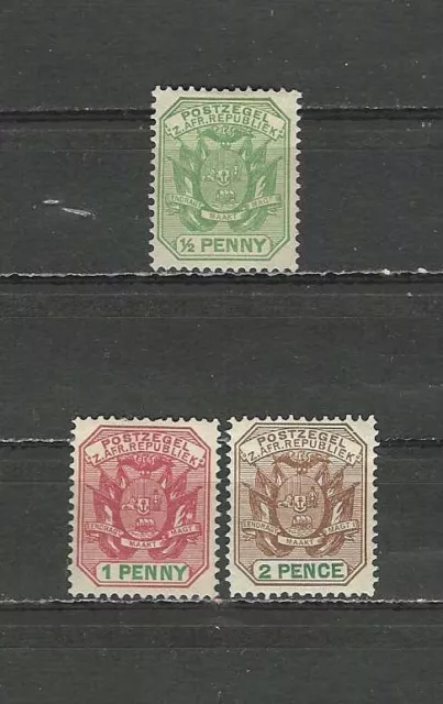 Transvaal , South Africa ,1895/96, Coat Of Arms , Set Of 3 Stamps , Perf , M/H