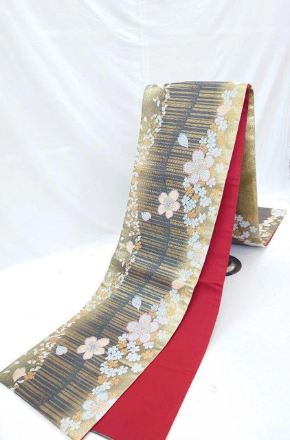 715y Kimono, Furisode, Pure silk Fukuro obi, six-tiered pattern