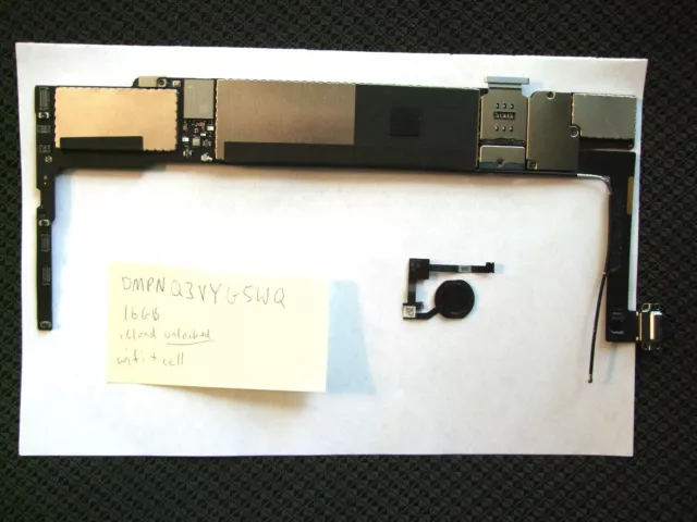 iPad Air 2 Logic Board A1567 WiFi + Cell TOUCH ID Motherboard 16GB CLEAR ICLOUD! iPad Air 2 Logic Board A1567 WiFi + Cell TOUCH ID Motherboard 16GB CLEAR ICLOUD!