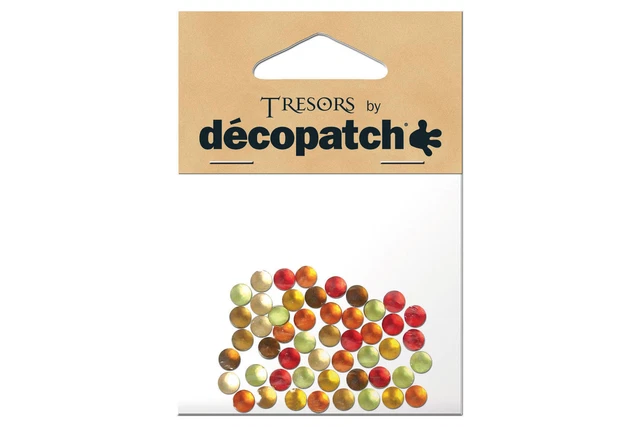 Juego de 50 accesorios de bóvedas redondas Decopatch BSJ107 (amarillo/rojo)